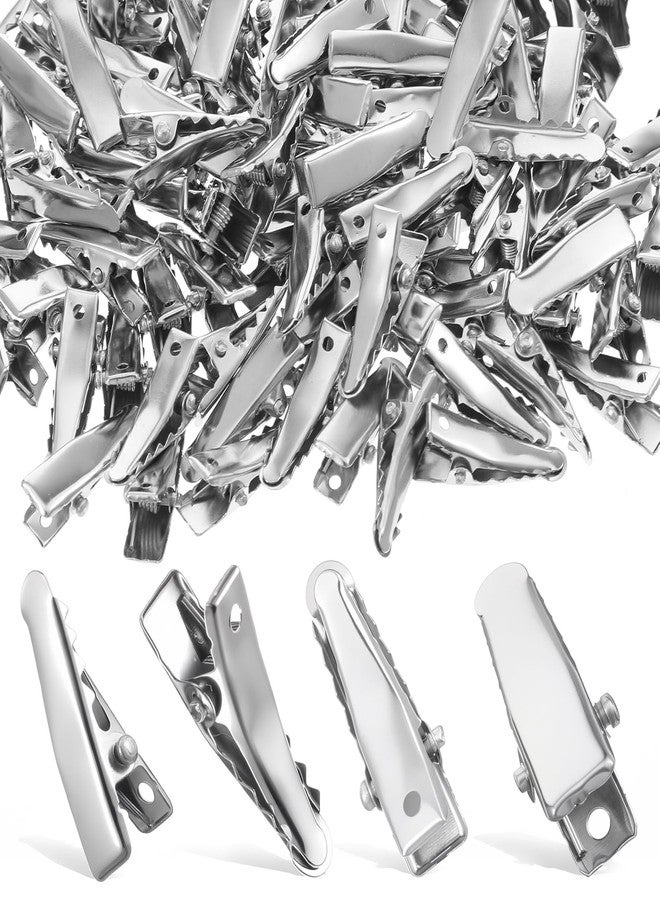 Josojoou 160Pcs Small Metal Alligator Hair Clips 0.94Inch Sliver Mini Alligator Clip Flat Hair Bow Clips for Sectioning Hairs Styling And Sectioning Hairdressing DIY Crafts - Image 1